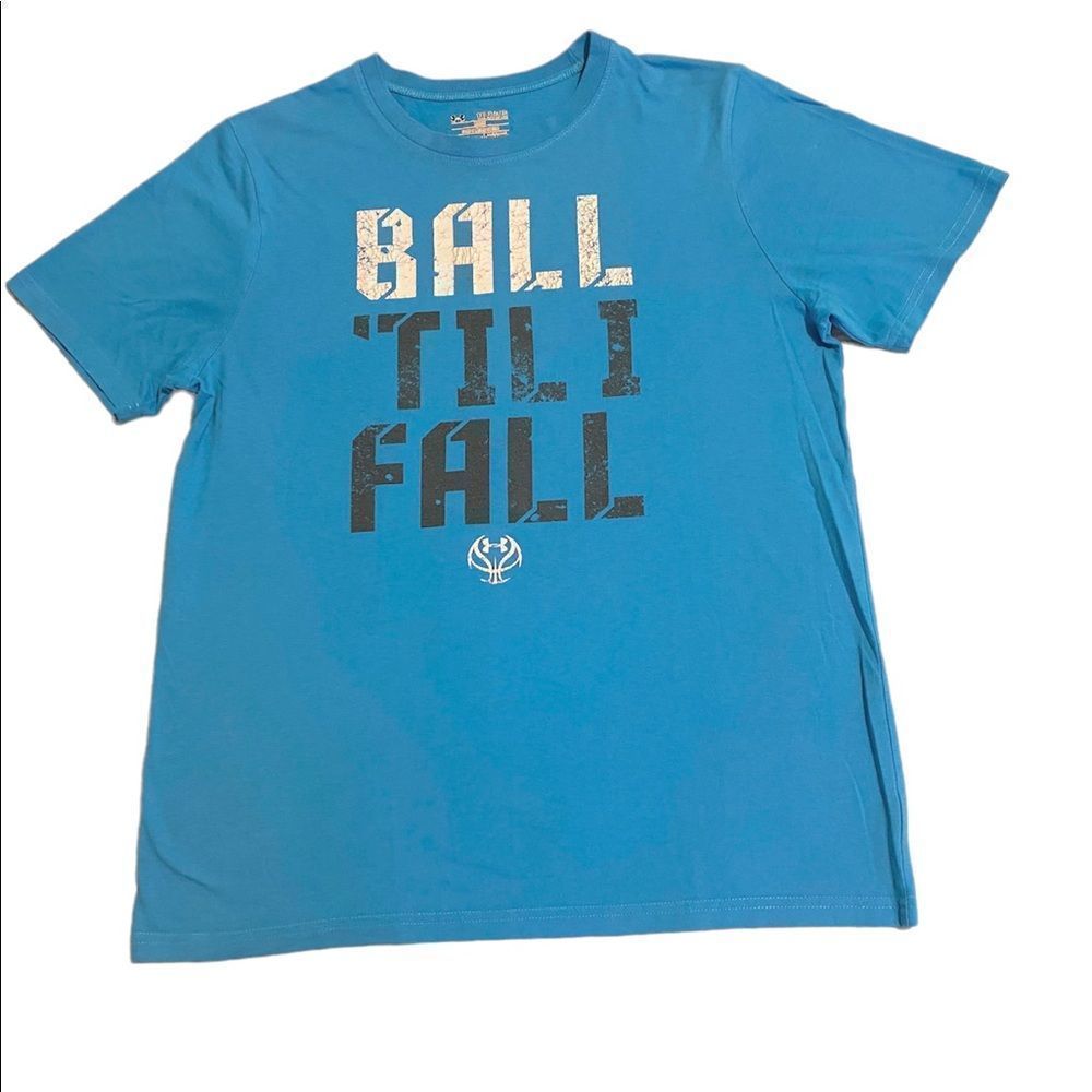 Under Armour Blue T-shirt Heatgear Youth XL Loose Short Sleeves